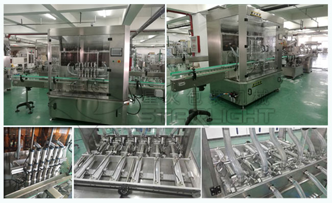 星火廠房沙茶醬灌裝機(jī)械設(shè)備組成的全自動醬料灌裝生產(chǎn)線及細(xì)節(jié)拍攝