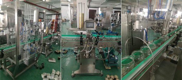 全自動(dòng)辣椒醬灌裝機(jī)設(shè)備細(xì)節(jié)星火廠房實(shí)拍圖